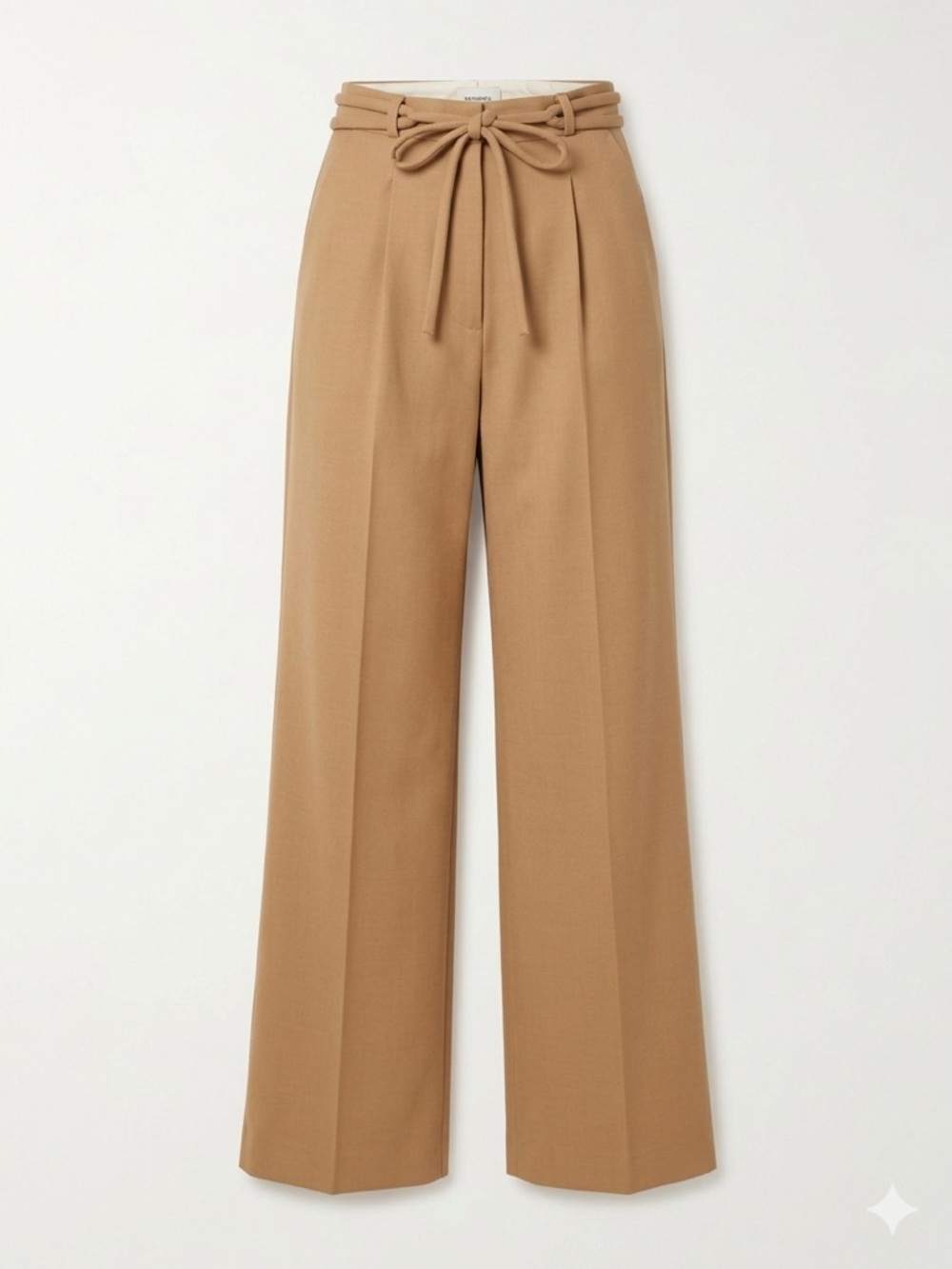 Nanushka Camel Wide-Leg Tie-Waist Trousers